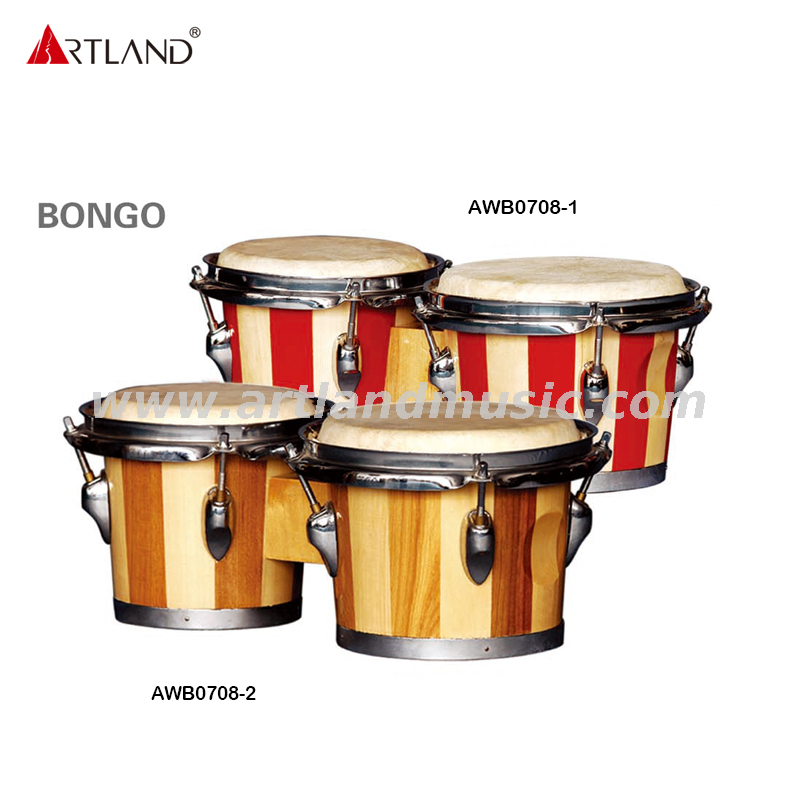 Log two-color or sun colored universal bongo drum （AWB0708-1）