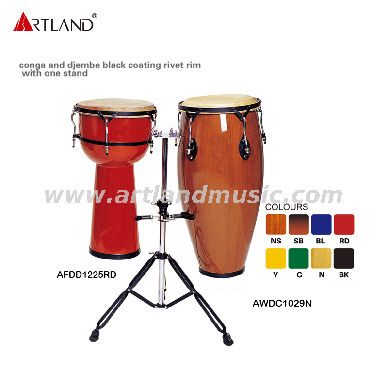 Conga And Djembe Blackcoating Rivet Rim with One Stand（AWDC1029N）