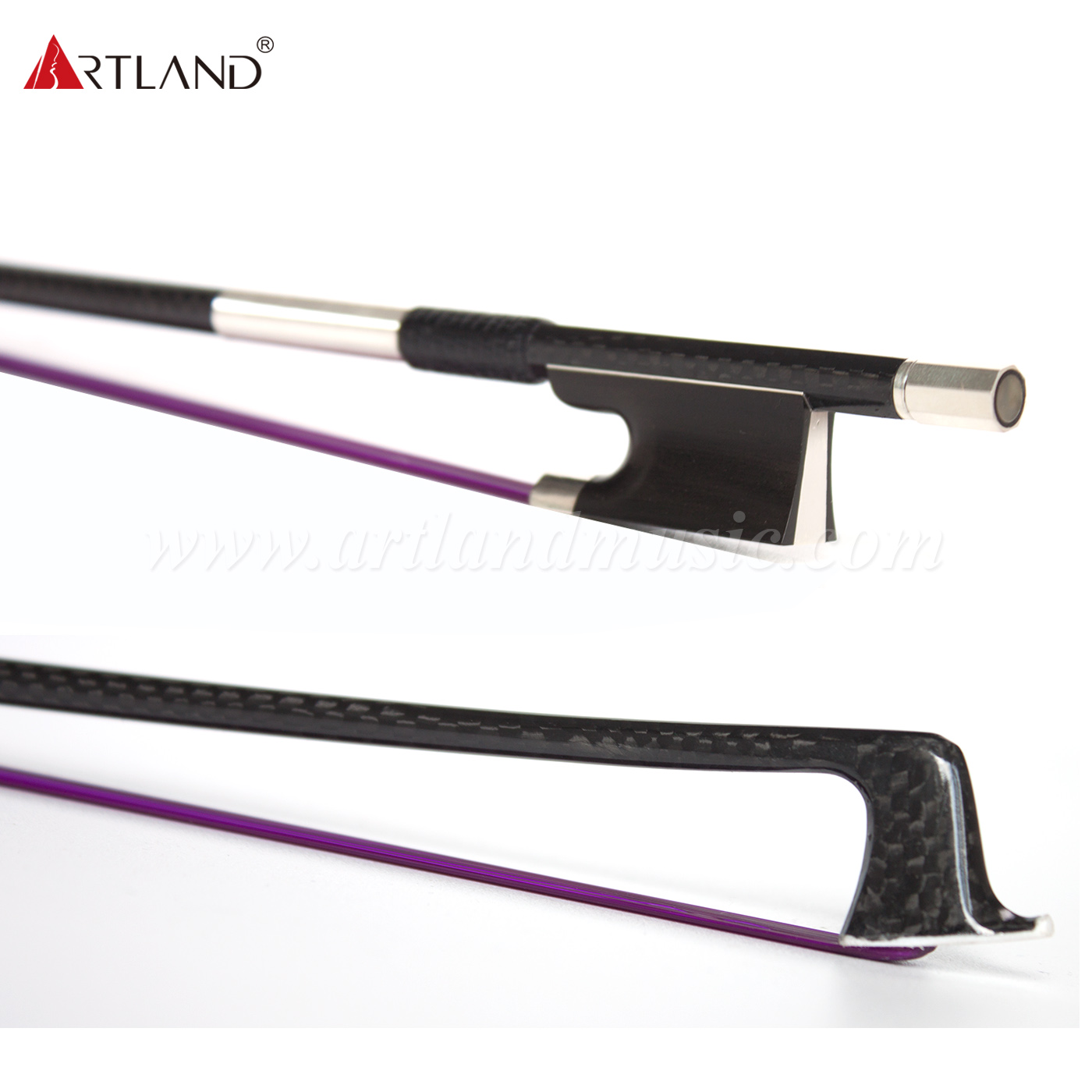 Synthetic Violin Bow Hair Colorful Carbon Fiber Red Grid (NB970C)