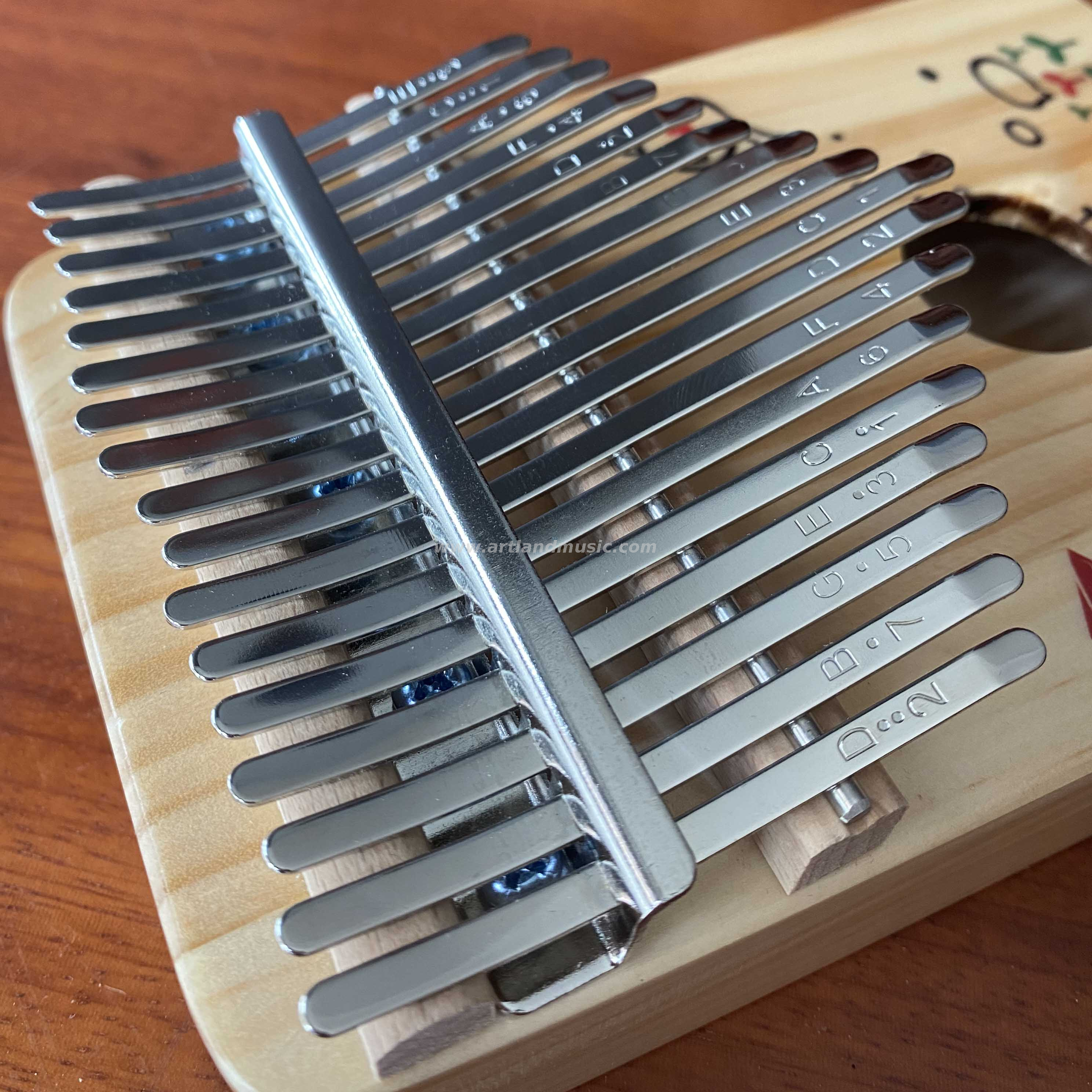 17 Key Natural Drawing Pine Kalimba Thumb Piano (ATKM-1704) Moon