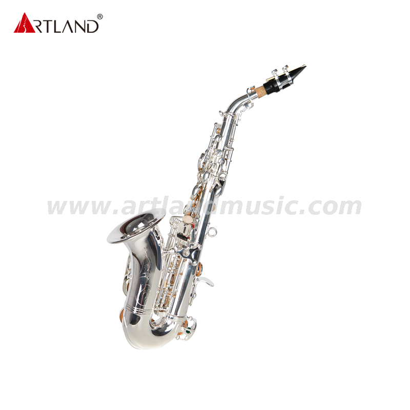 Student Curved Soprano Saxophone Wth Silver Plated Finish ASS3510S