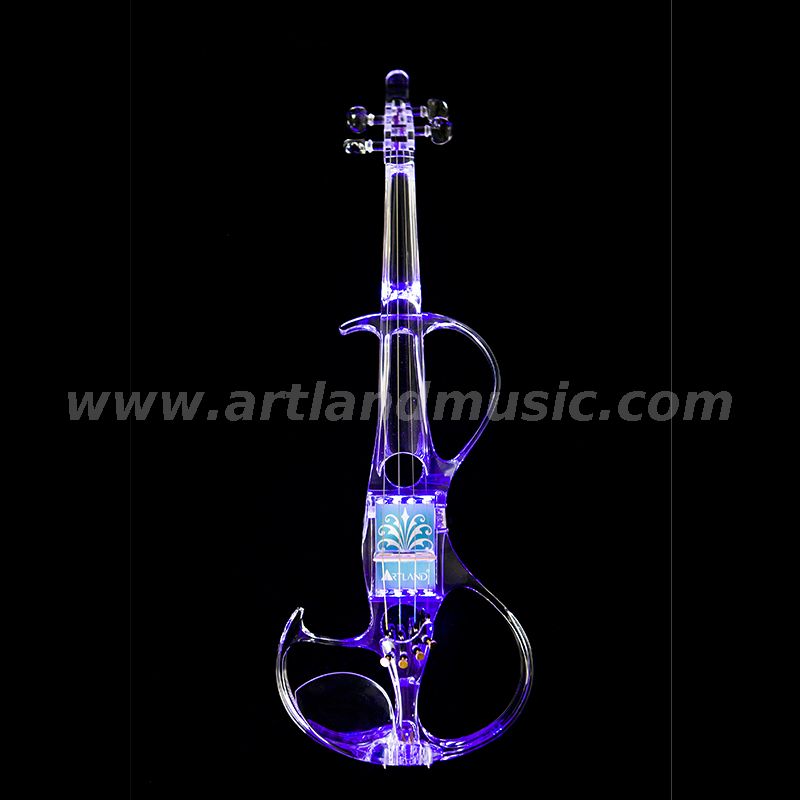 Crystal Transparent Can Light Electric Violin (EV001)