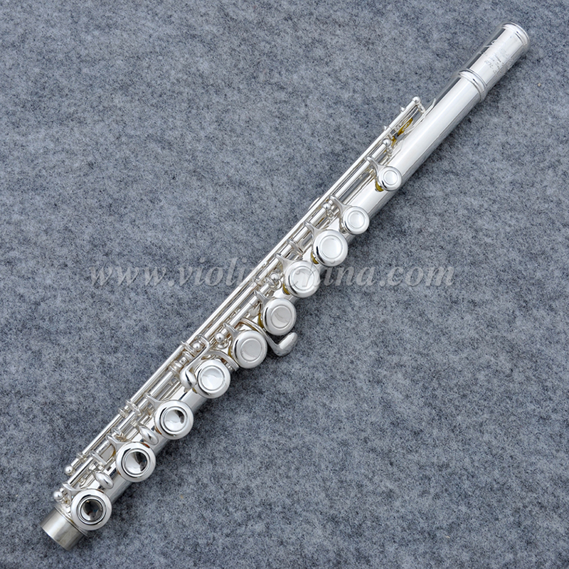 16 Closed Holes Silver Plated Imported Professional Cupronickel Flute (AFL5509)