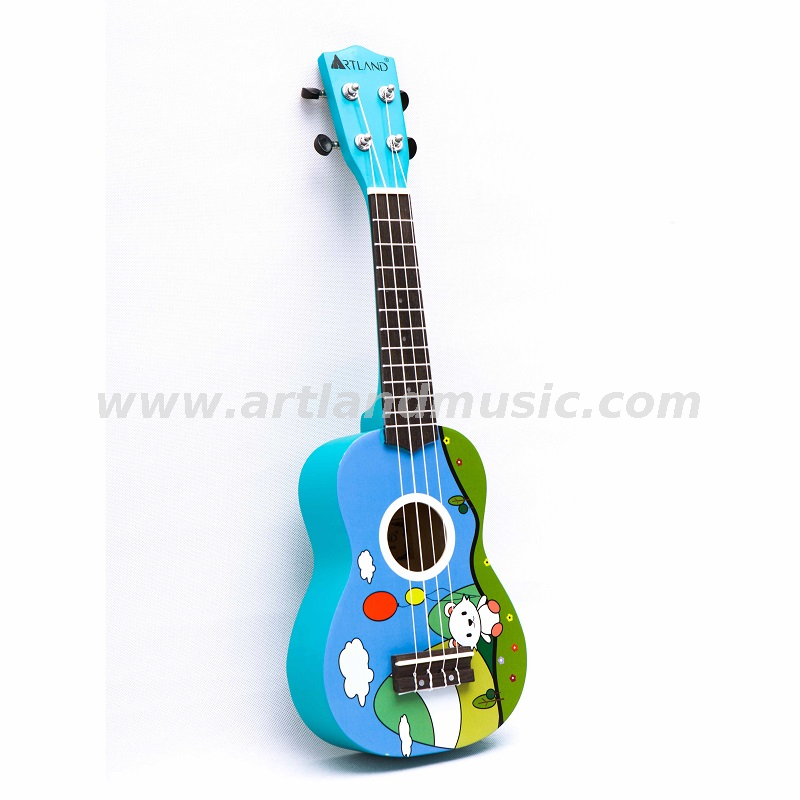 Colorful Cartoon Ukulele (UKS200D)-Bule