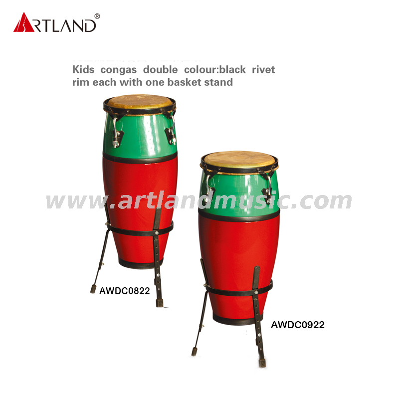 Kids Congas Double Colour：black Rivet Rim Each with One Basket Stand（AWB0822）